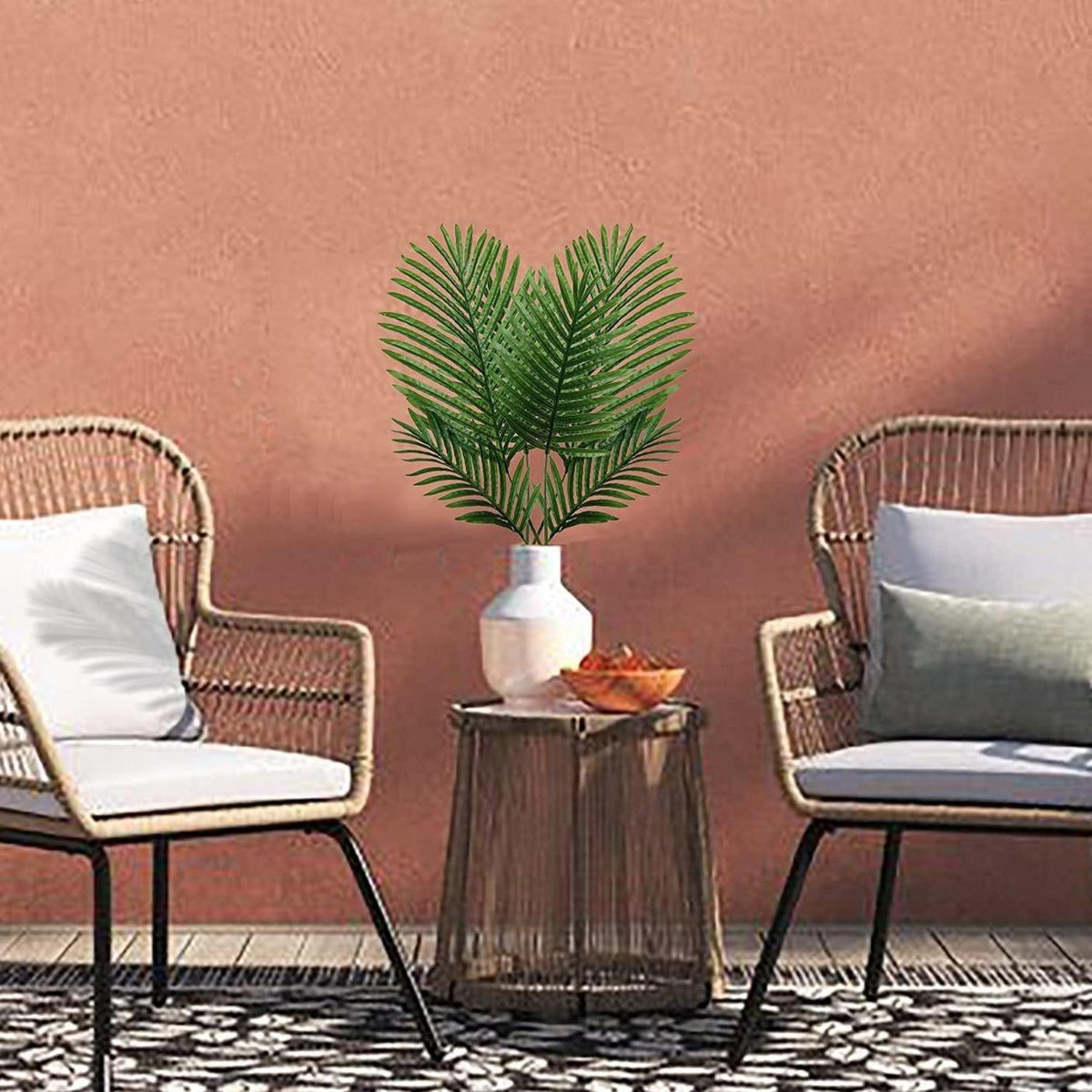 Künstliche Palmwedel Kunstpflanze Set 6 Stück 31-45 cm Grün
