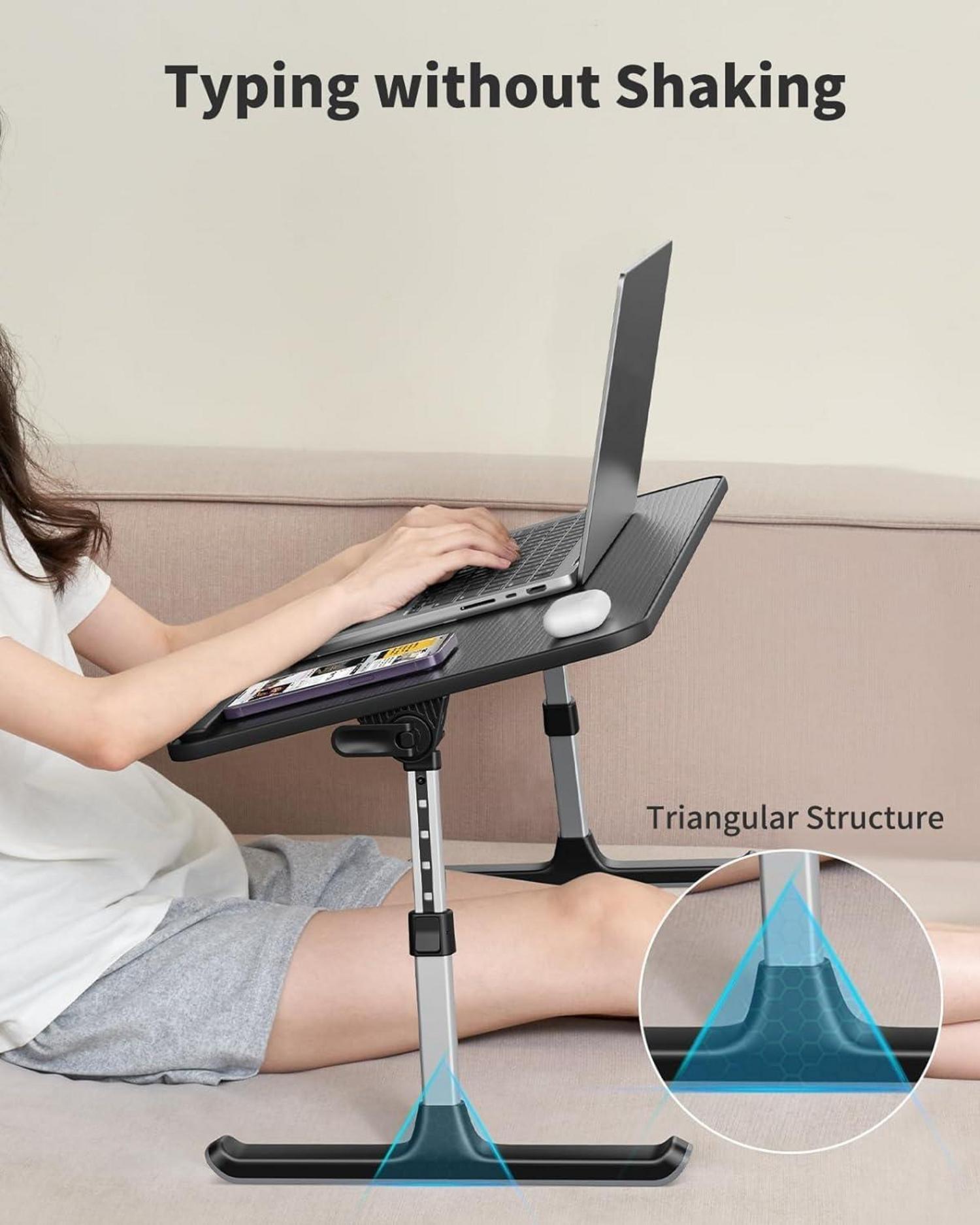 Laptoptisch Bett Frühstückstablett 5 Höhen 4 Winkel 17'' Schwarz