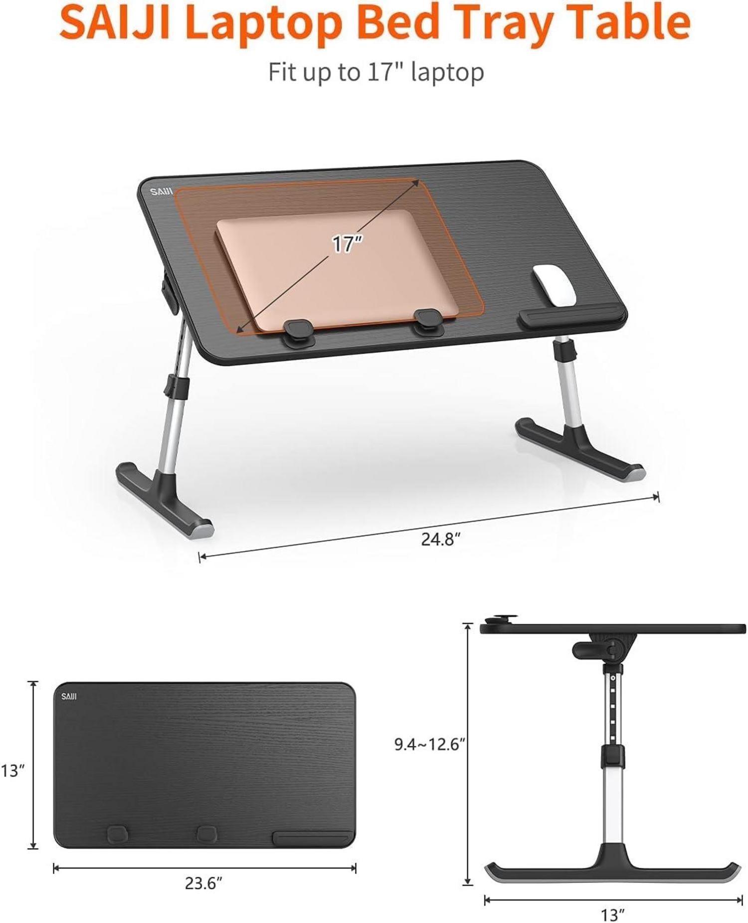 SAIJI Laptop Ständer Betttisch 5 Höhen 4 Winkel Schwarz