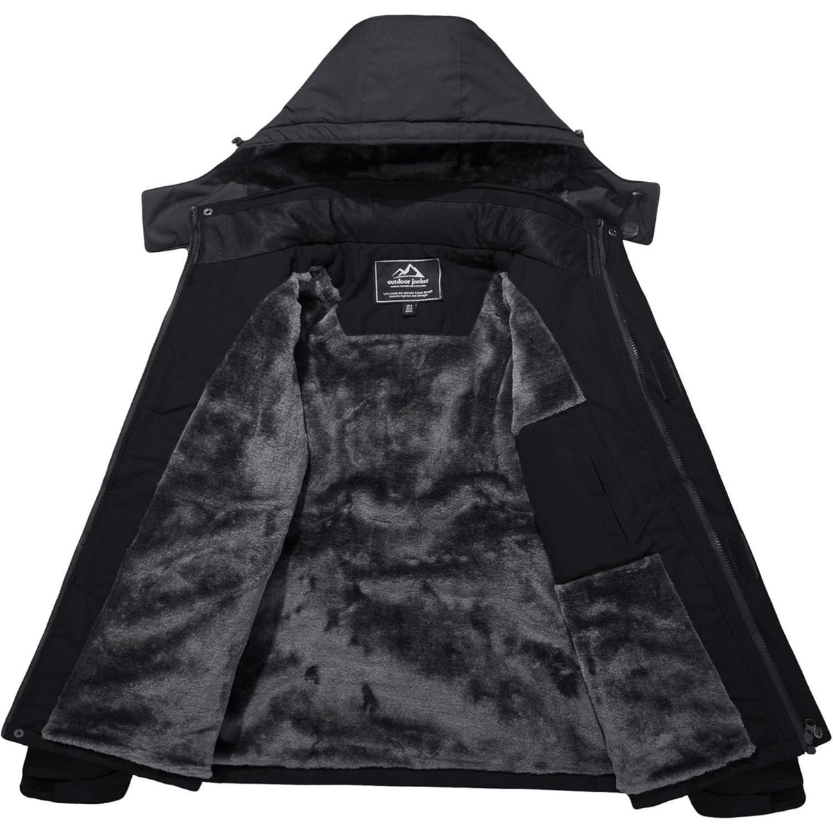Herren Winter Skijacke Fleece Gefüttert Wasserdicht Atmungsaktiv Schwarz Grau 3XL