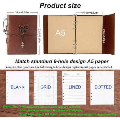 Notizbuch DIN A5 Sketchbook Blanko Kraft in Lederoptik