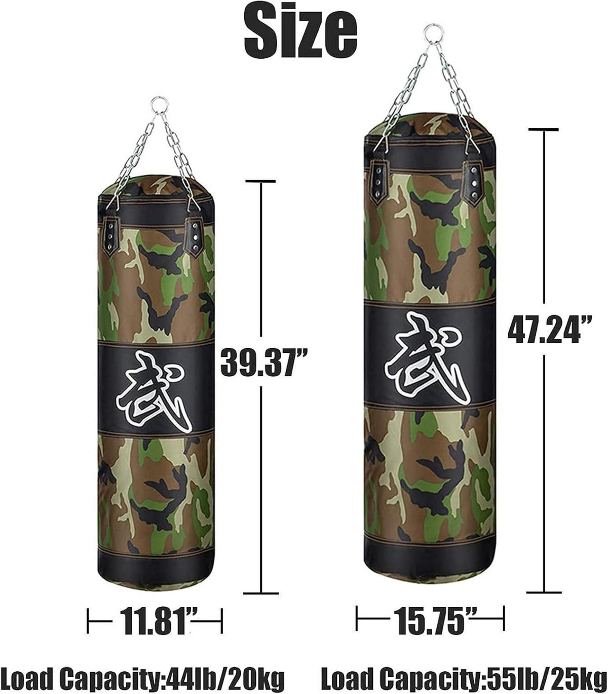 Schwerer Boxsack 120cm für Erwachsene Jugendliche Kinder ungefüllt MMA