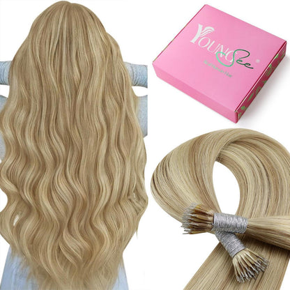 Echthaar Nanoring Extensions Blond 55cm – Haarverlängerung