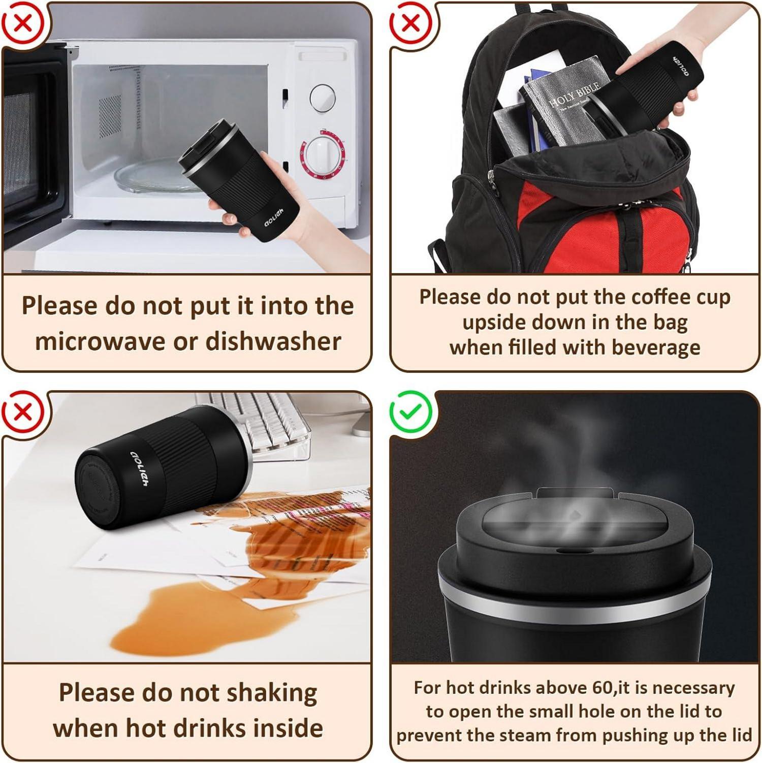 Thermobecher Kaffeebecher Isolierbecher Edelstahl Travel Mug für