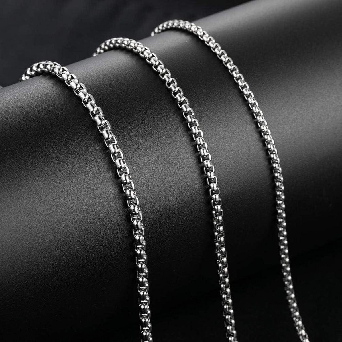 Edelstahl Seilkette für Damen und Herren, 1,5-5,0 mm Breite, 45-80 cm Länge