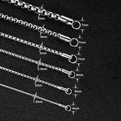 Edelstahl Seilkette für Damen und Herren, 1,5-5,0 mm Breite, 45-80 cm Länge