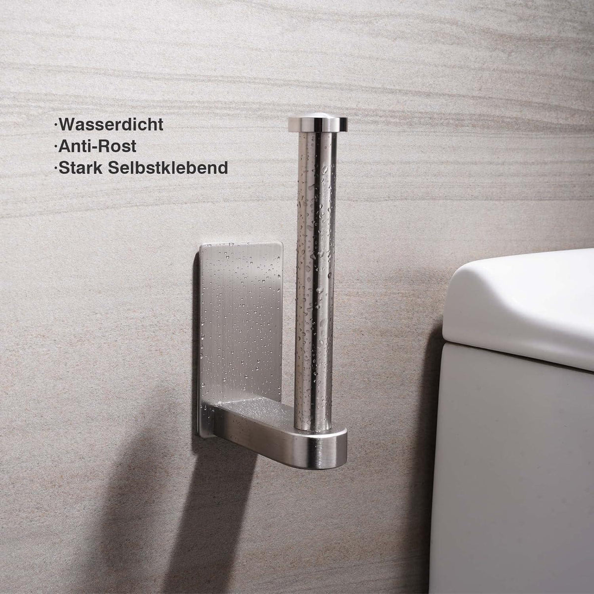 Toilettenpapierhalter Edelstahl selbstklebend ohne Bohren Silber