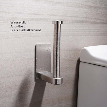 Toilettenpapierhalter Edelstahl selbstklebend ohne Bohren Silber