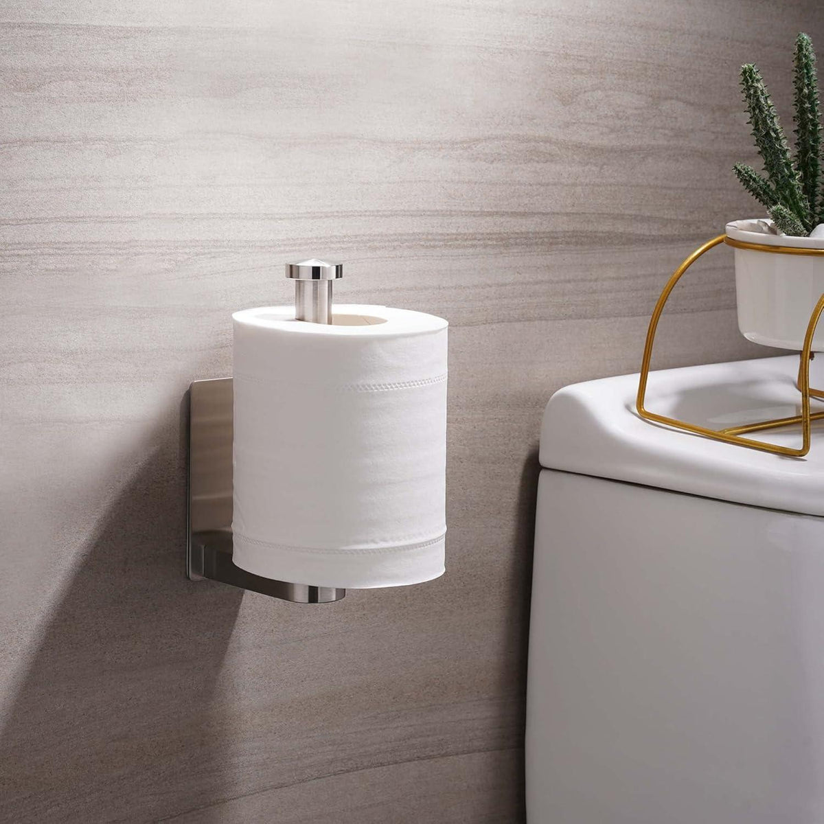 Toilettenpapierhalter Edelstahl selbstklebend ohne Bohren Silber