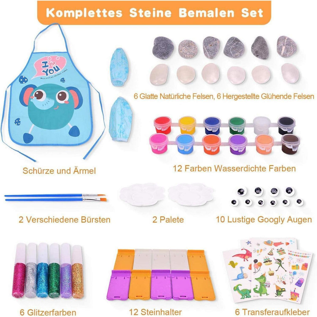 Steine Bemalen Set für Kinder – Kreatives Malset Geschenk