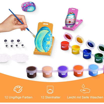 Steine Bemalen Set für Kinder – Kreatives Malset Geschenk