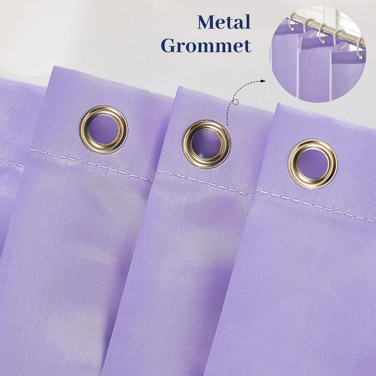 Duschvorhang Extra Breit 244x180cm Anti-Schimmel Lila wasserdicht mit Haken
