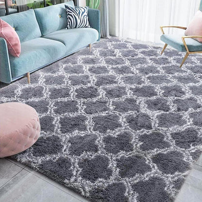 Weicher Langflor-Teppich Modernes Design 160x200cm Grau