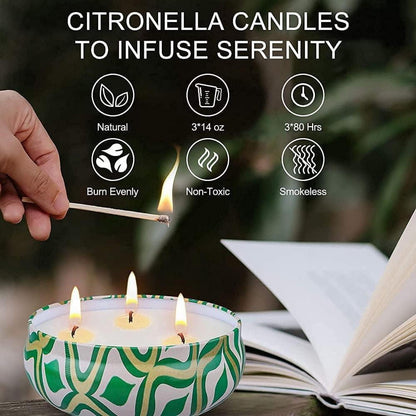 Citronella Outdoor Kerzen 240 Stdn 3x400ml Sojawachs Candles