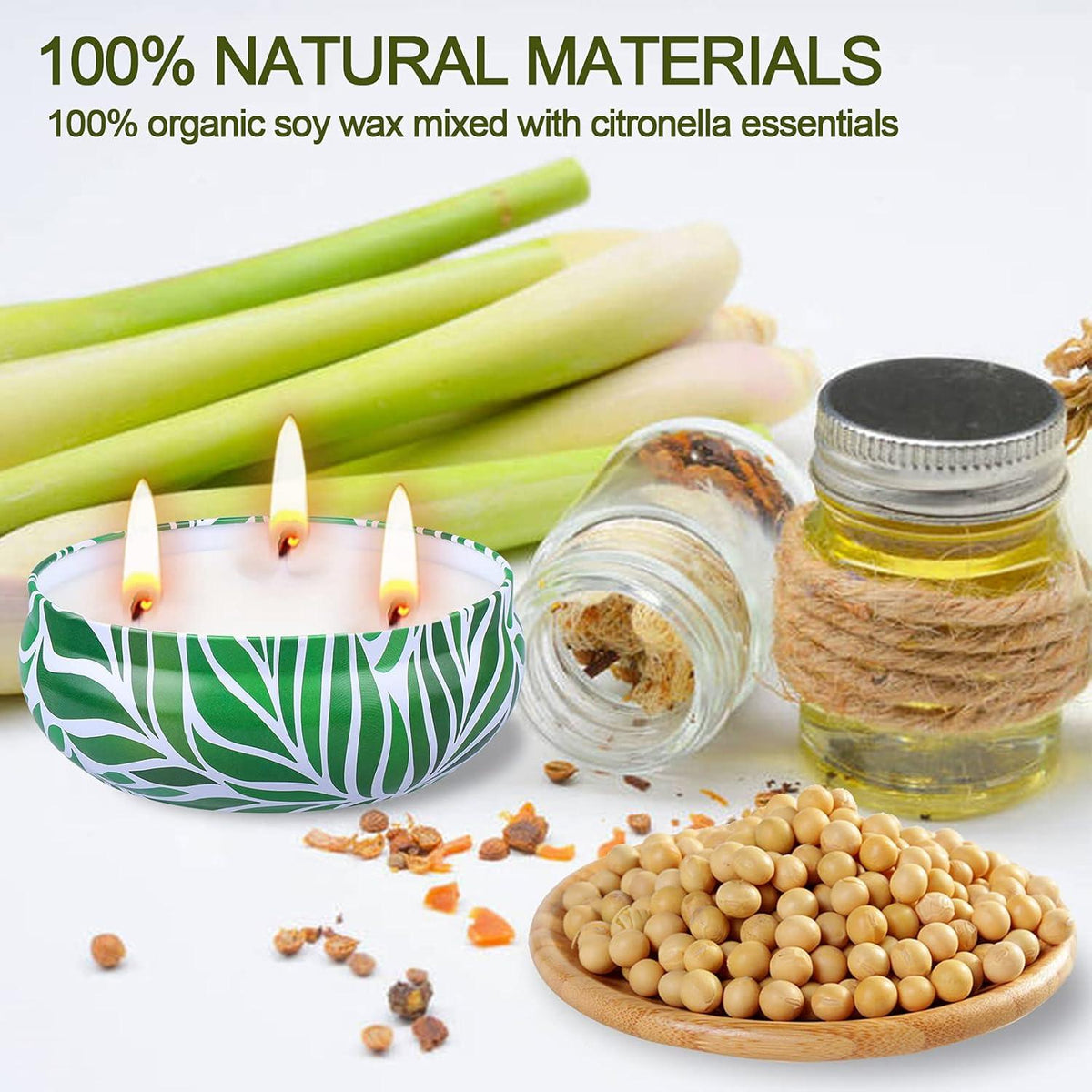 Citronella Outdoor Kerzen 240 Stdn 3x400ml Sojawachs Sommergeschenk