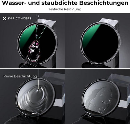 67mm ND Filter Set ND4 ND8 ND64 ND1000 Luftfahrt-Aluminium Nano-Beschichtet