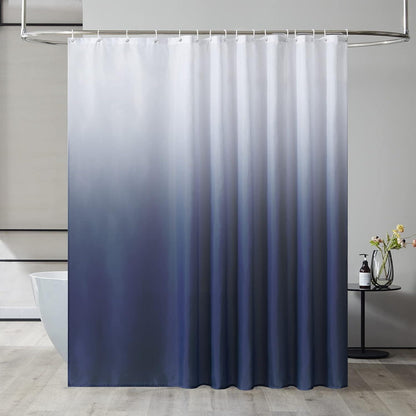 Duschvorhang Anti-schimmel Wasserdicht Weiß Dunkelblau 240x200cm