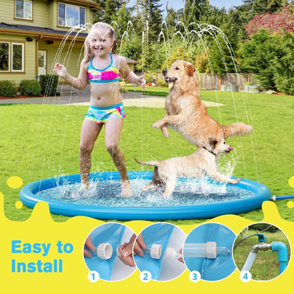 Wasserspielzeug Hund Sprinkler Wasser-Spielmatte Splash