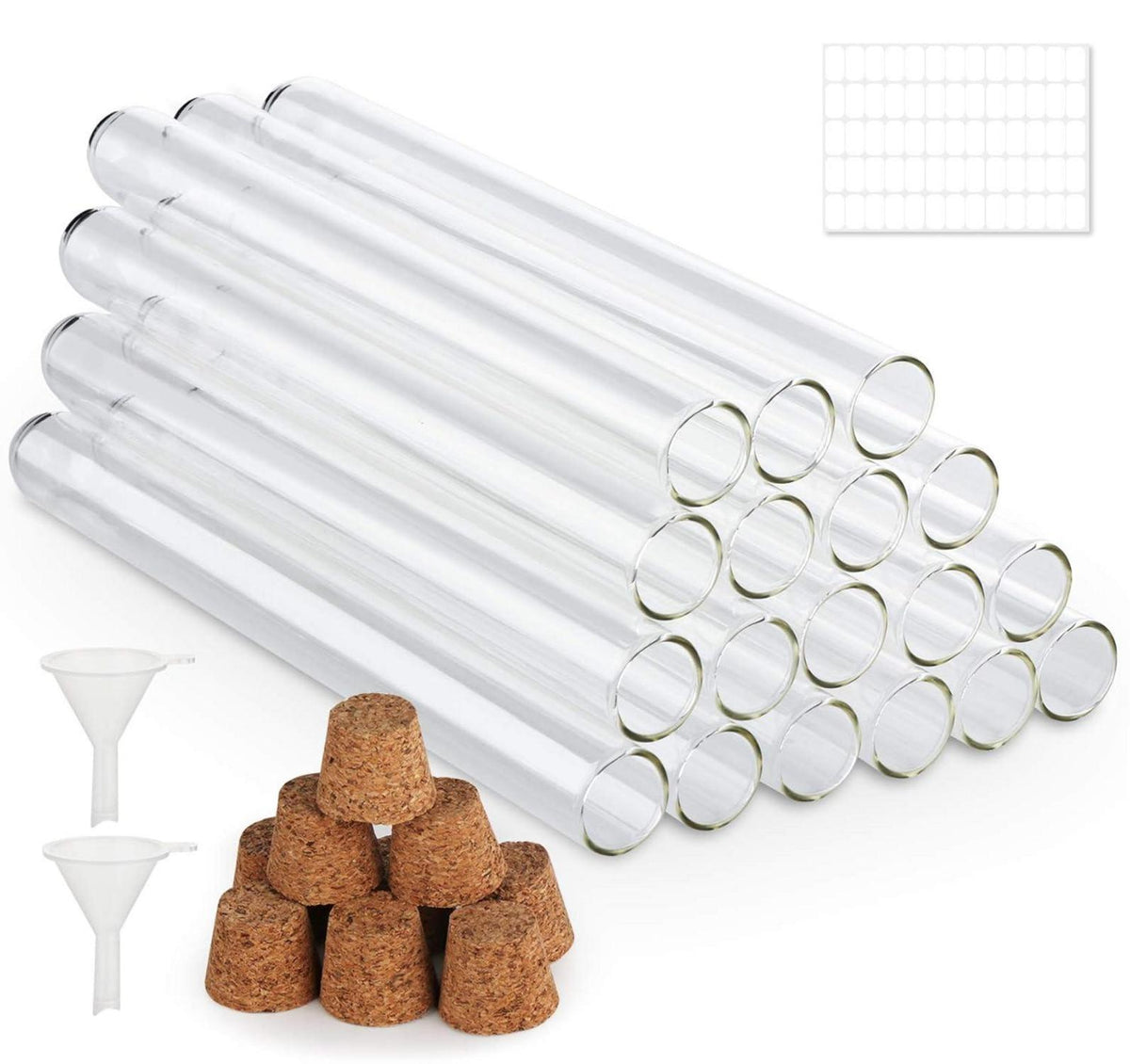 30x Reagenzgläser Transparent mit Korken, 16x160mm, 20ml