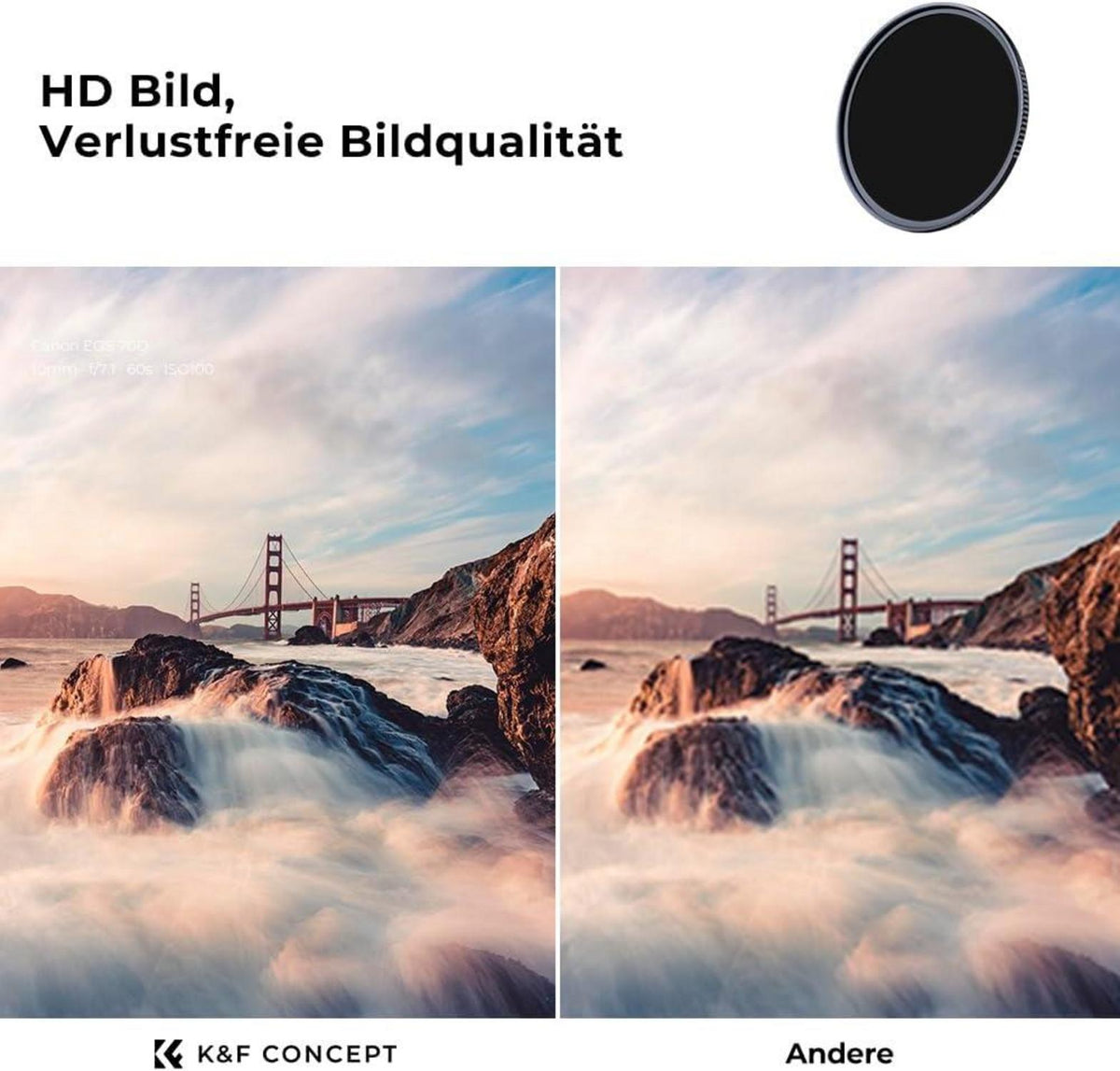 K&F Concept 58mm ND Filterset 4er Pack Graufilter Kit
