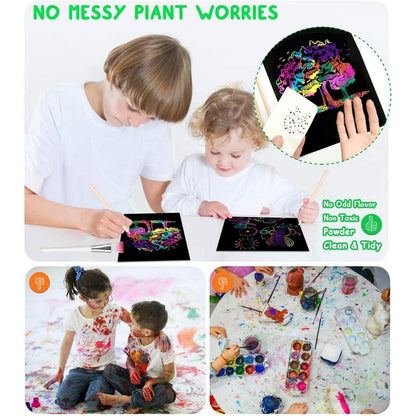 Kratzbilder für Kinder, Bastelset Regenbogen Kratzpapier