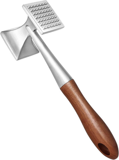 Fleischklopfer Zinklegierung Holzgriff 2in1 26 CM