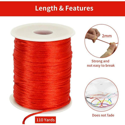 Nylonschnur 2mm rot – 100m für Schmuck & Makramee