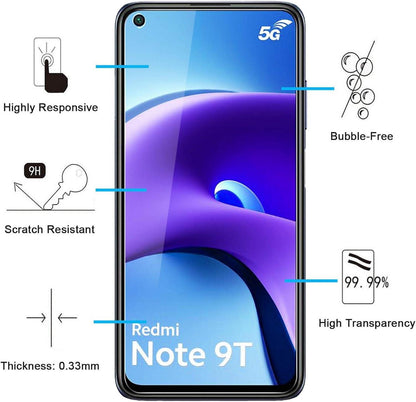Panzer Schutz Glas für Xiaomi Redmi Note 9T 5G 3 Stück 9H