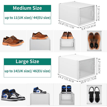 YITAHOME 12er Set Schuhboxen stapelbar für Schuhe bis Größe