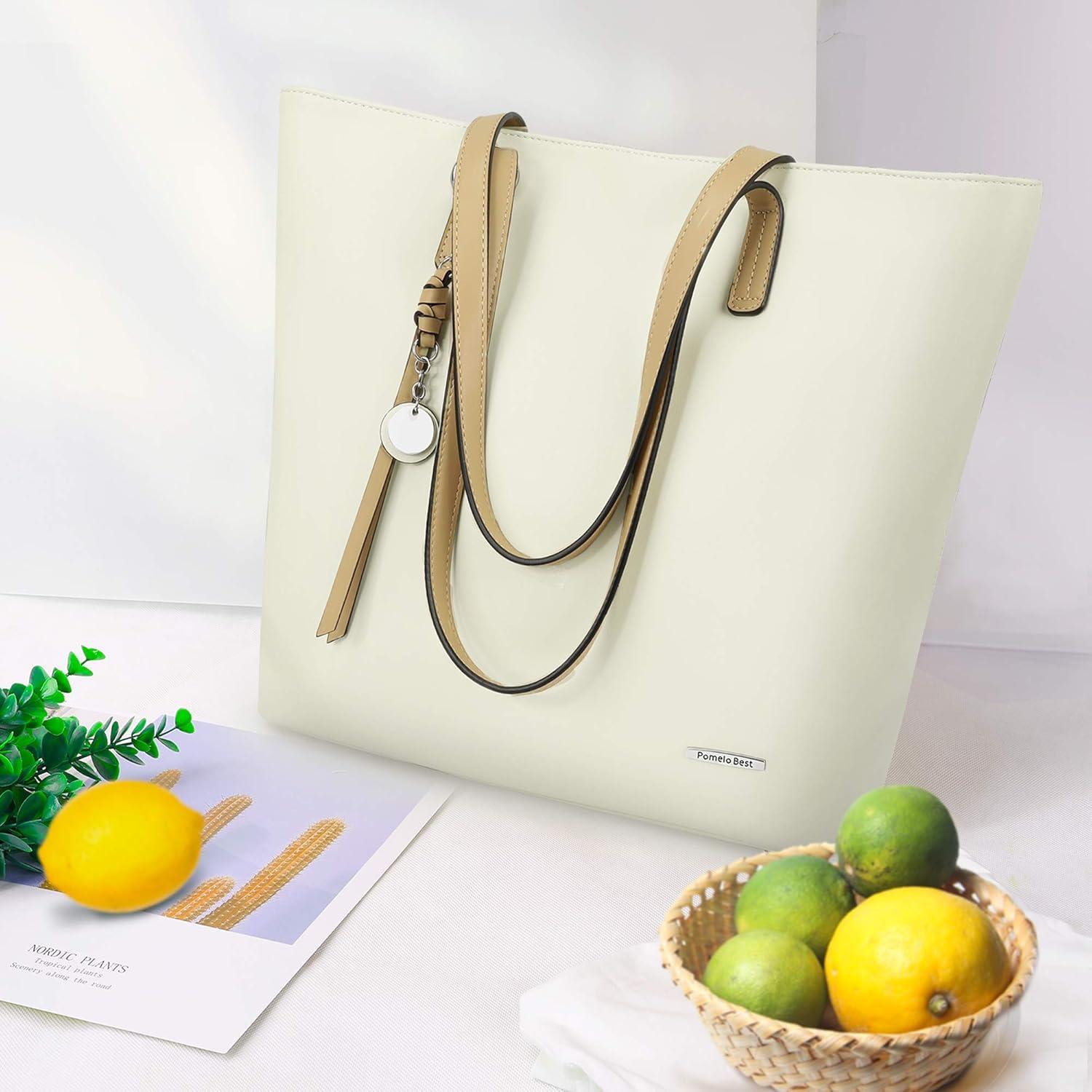 Pomelo Best Damen Handtasche Shopper groß PU Leder Patchwork Design stabil
