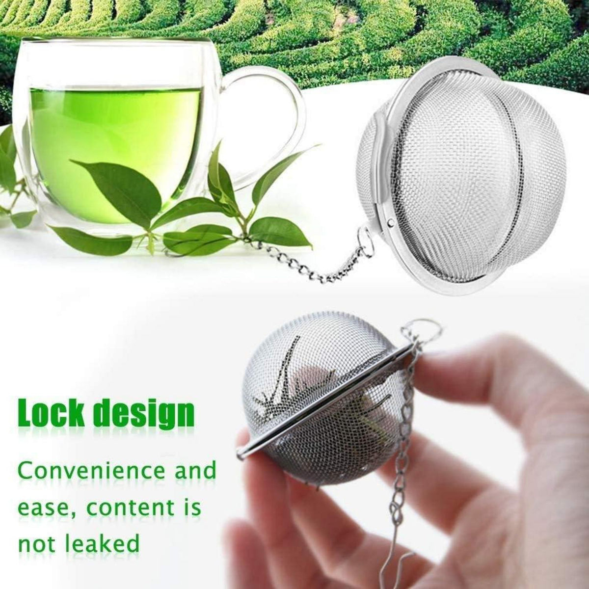 2 Stück Teesieb 5.5 cm Teeei Edelstahl Teefilter für losen Tee und