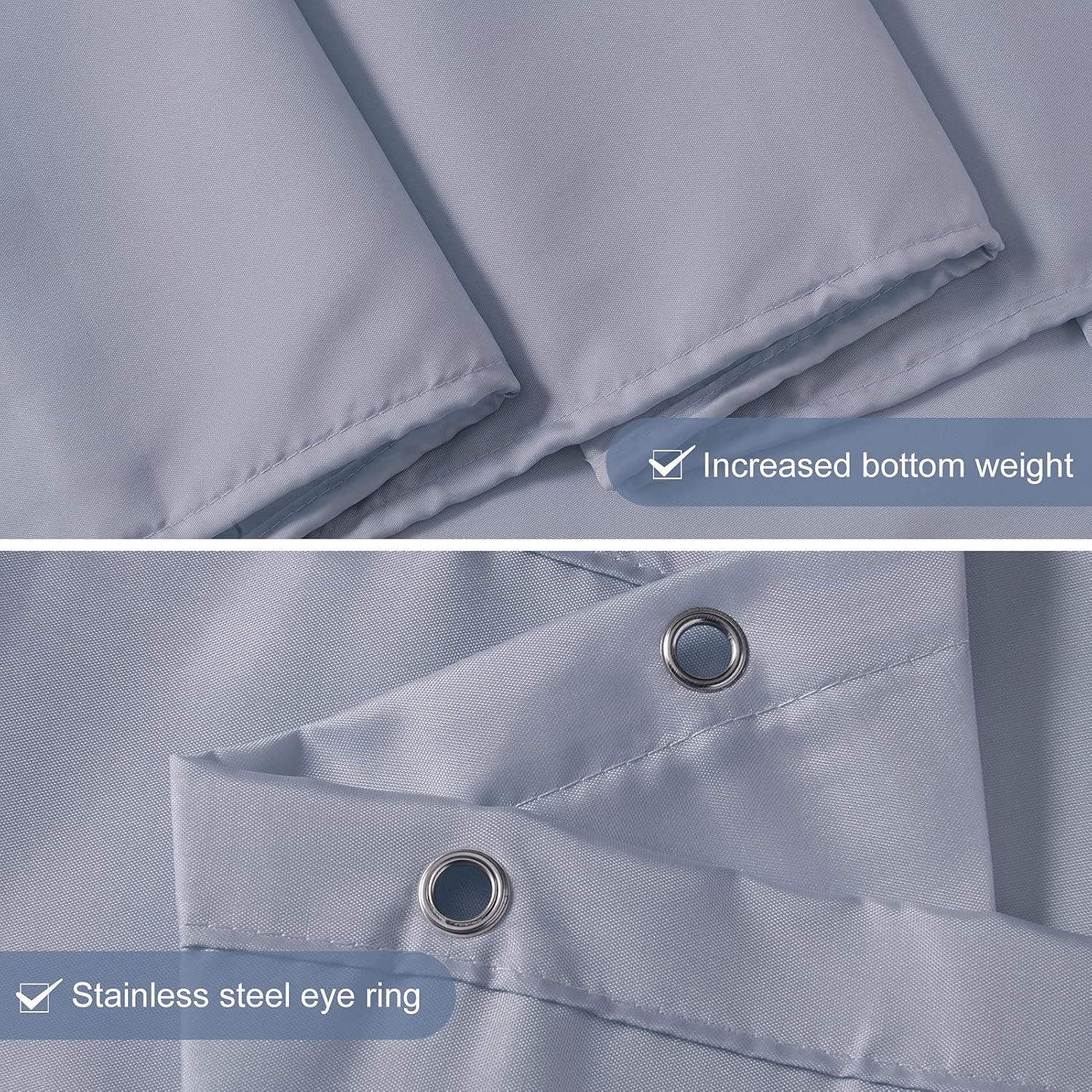 Duschvorhang Überlänge Anti-Schimmel Textil 16 Haken Grau Blau 240x180cm