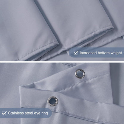 Duschvorhang Überlänge Anti-Schimmel Textil 16 Haken Grau Blau 240x180cm