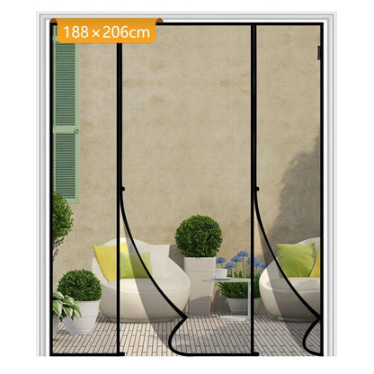 Fliegengitter Tür Magnetisch, 188x206cm, Insektenschutz für Balkon