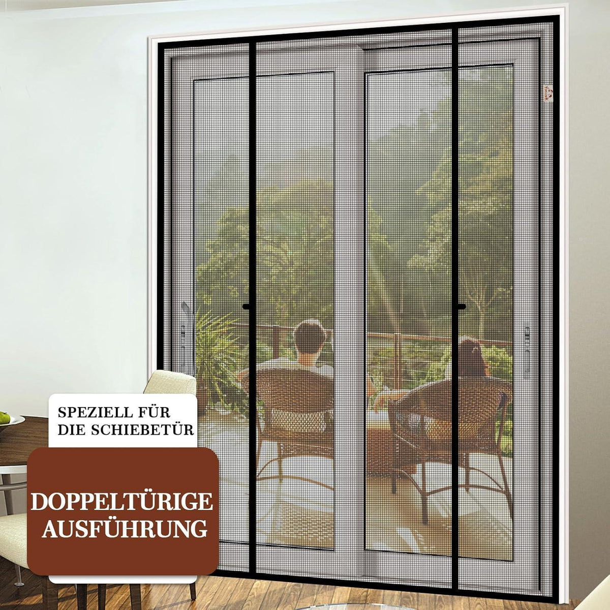 Fliegengitter Tür Magnetisch, 188x206cm, Insektenschutz für Balkon