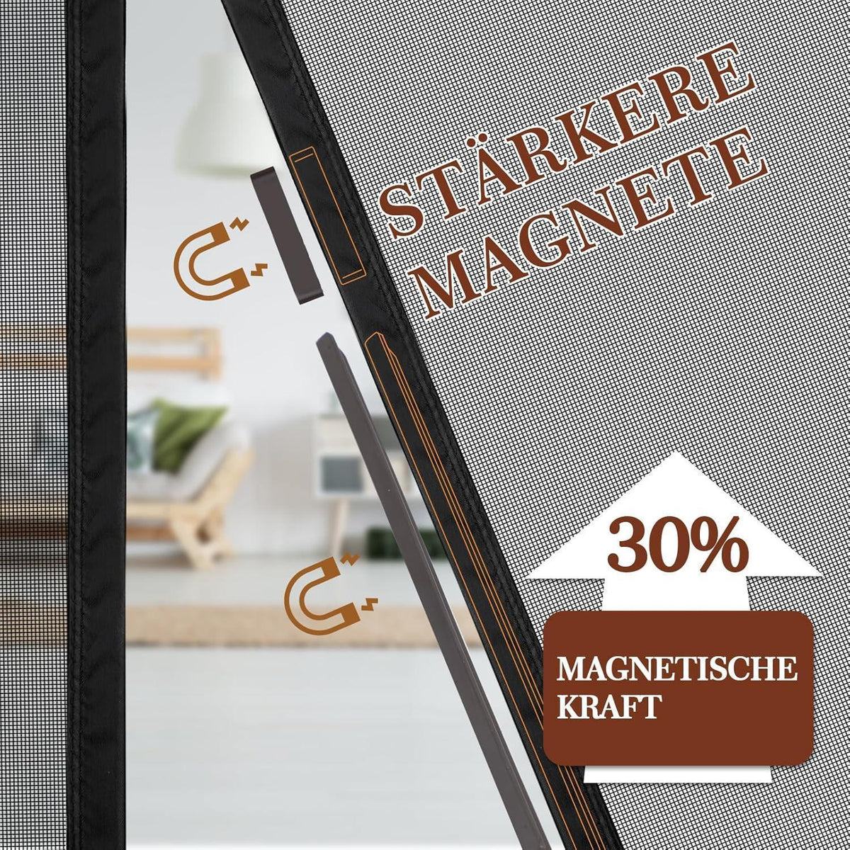 Fliegengitter Tür Magnetisch, 188x206cm, Insektenschutz für Balkon