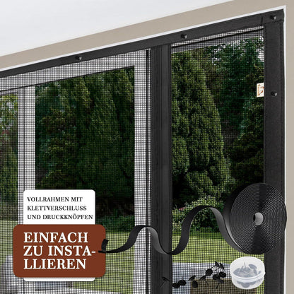 Fliegengitter Tür Magnetisch 158x206cm – Insektenschutz Doppeltür