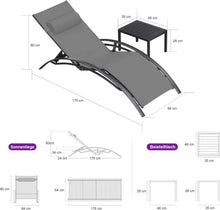 PURPLE LEAF Sonnenliege 2er Set Aluminium Gartenliege mit