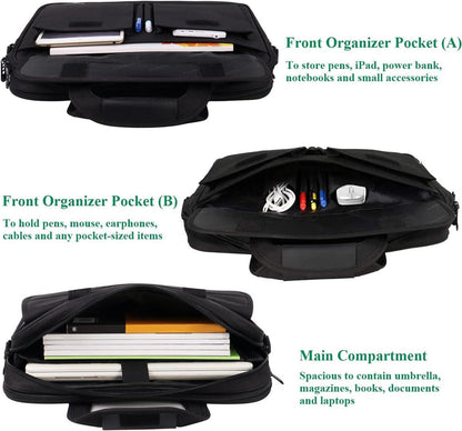 Taygeer Laptoptasche 17 Zoll Schwarz Wasserdicht Business