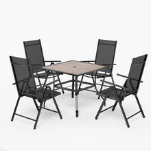 Terrassenmöbel-Set 4+1 Aluminium Gartenstühle Tisch Klappstühle 6X