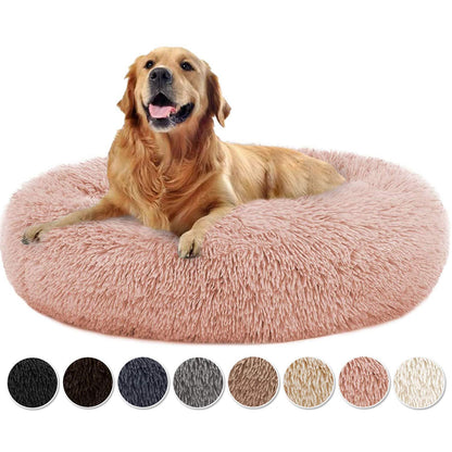 Flauschiges Hundebett rund Rosa 120cm