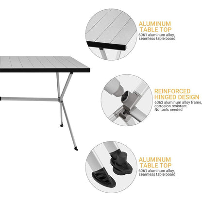 Klapptisch Aluminium 120x80cm für 4-8 Personen, leicht & stabil