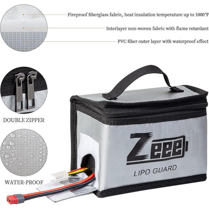 Feuerfeste Lipo-Akku Tasche – Set (Schwarz & Silber)