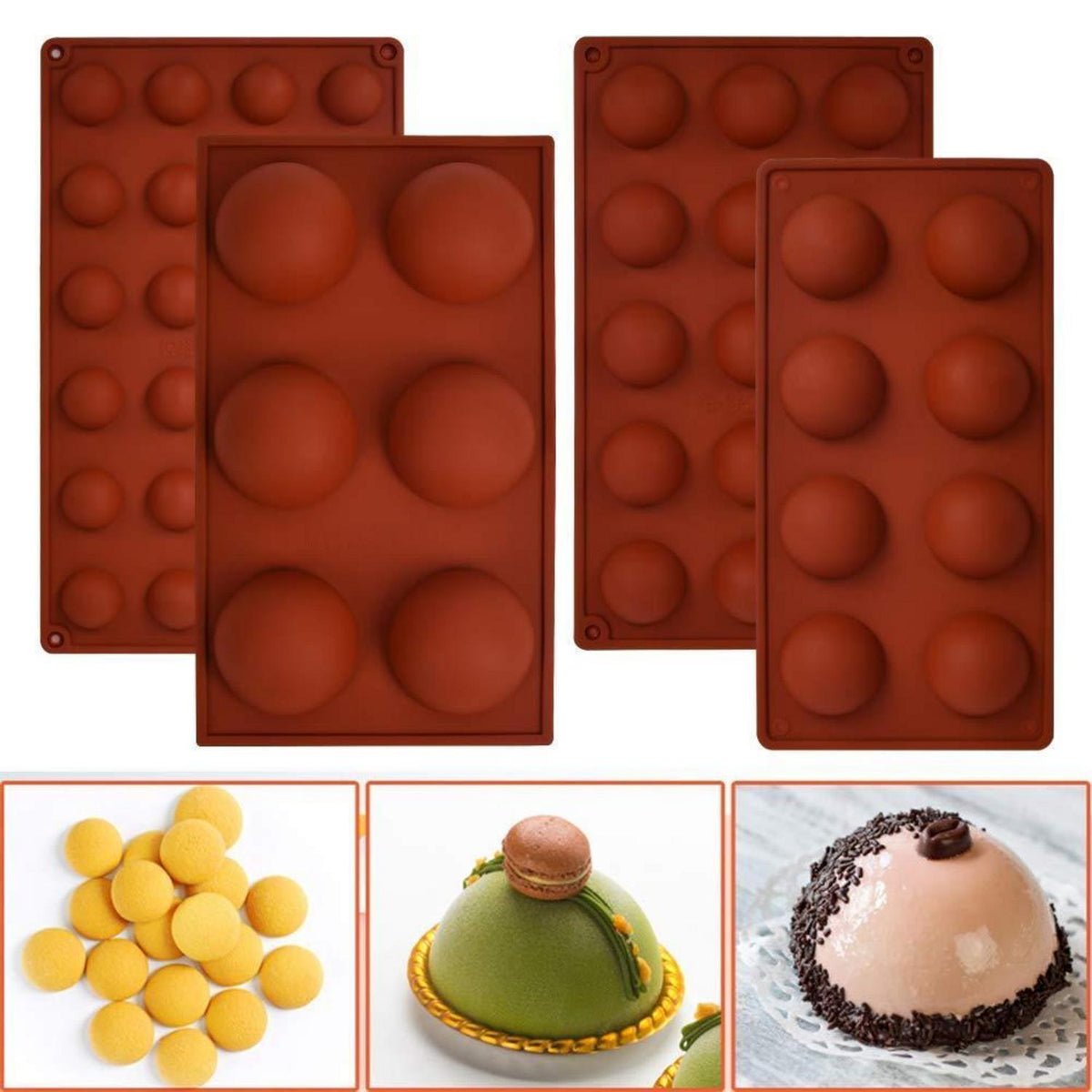 Silikon Schokoladenformen Set 4 Größen – Pralinen, Kuchen, Eis