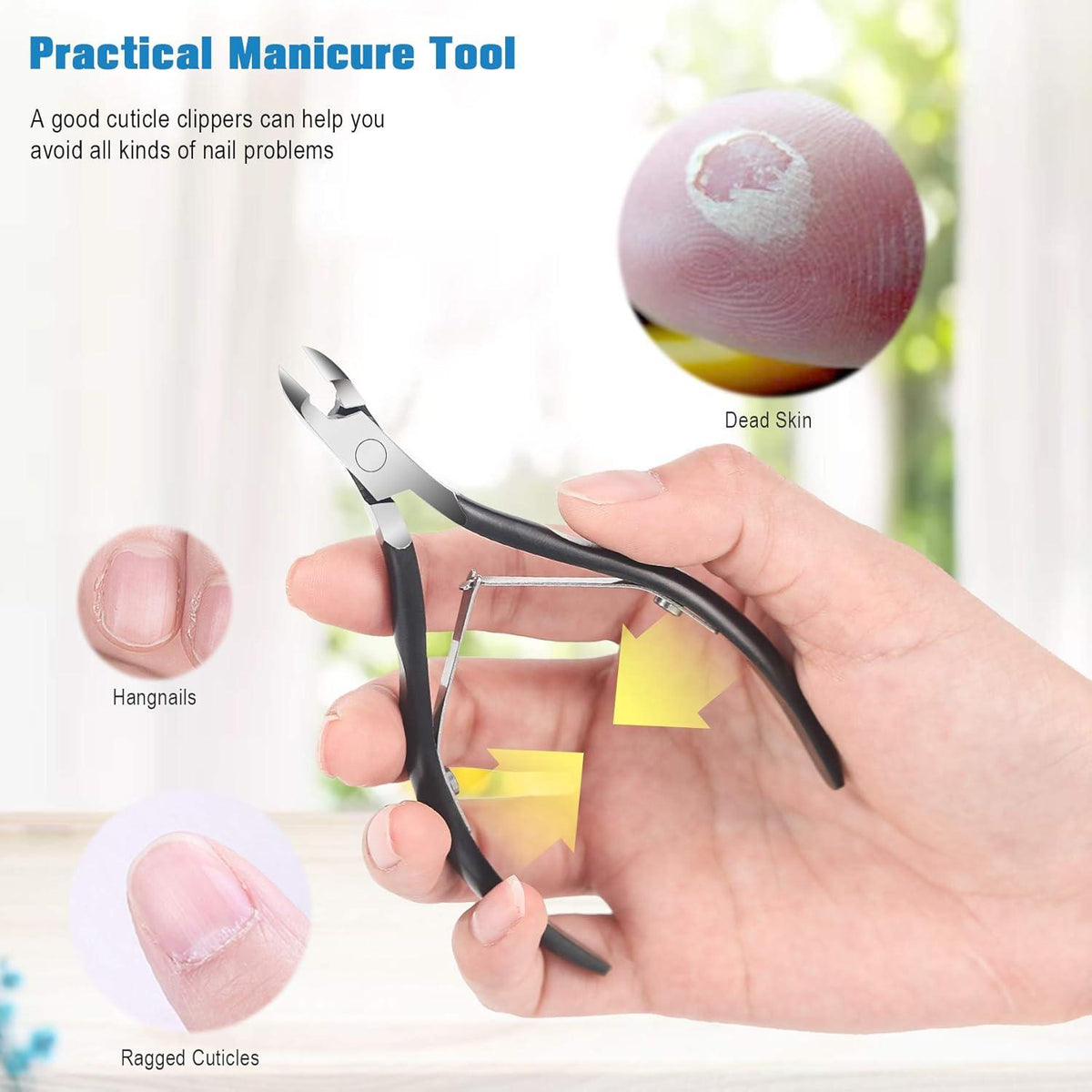 Professionelle Nagelhautzange Edelstahl matt Schwarz Schere