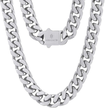 Cuban Link Chain Edelstahl Panzerkette Gold 14mm 66cm_SIGNATURE