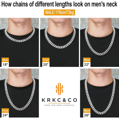 Herren Panzerkette 18K Gold Cuban Link Chain 12mm 66cm