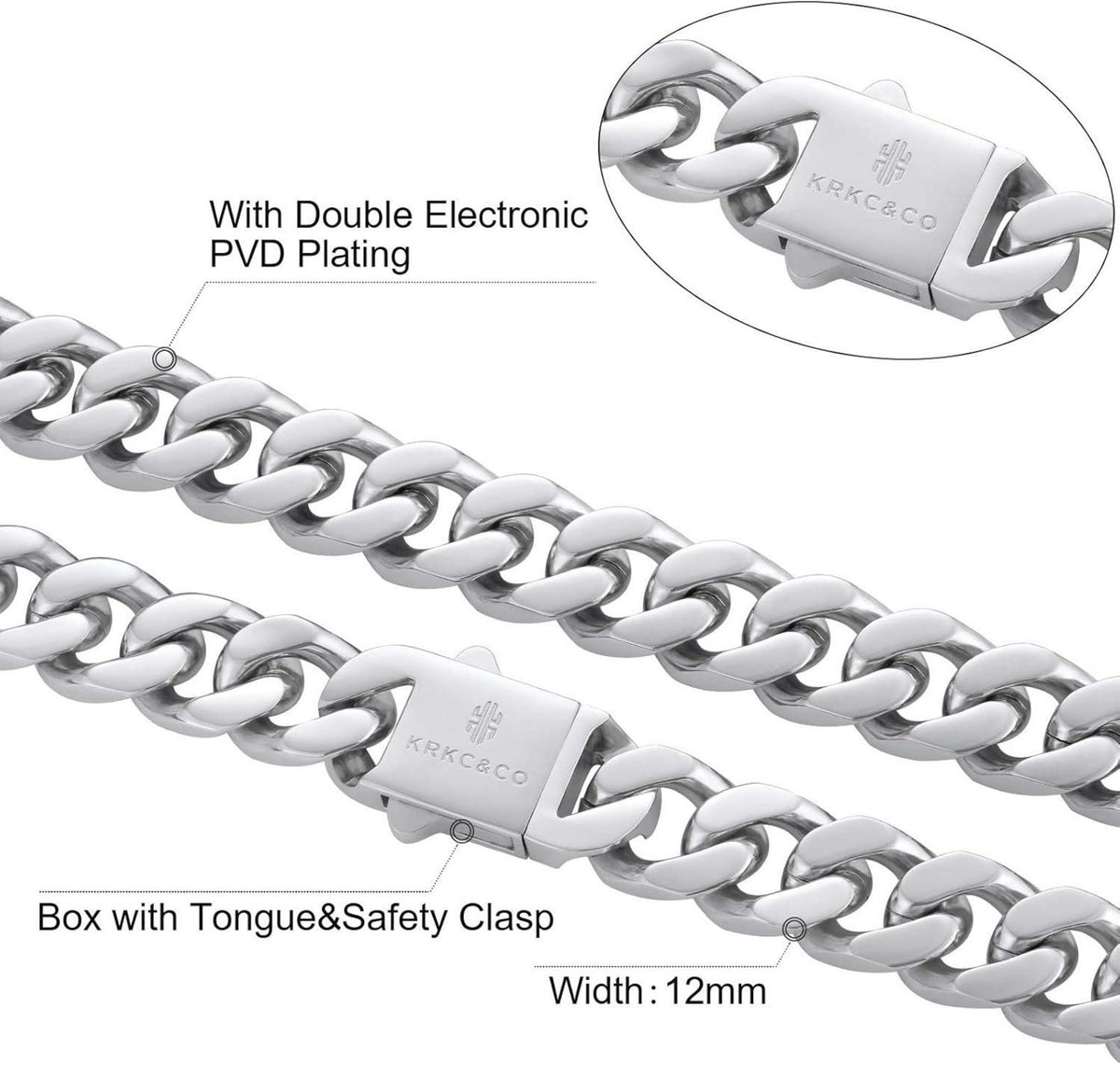 Panzerkette Edelstahl Cuban Link Chain Gold Silber Hip Hop Kette