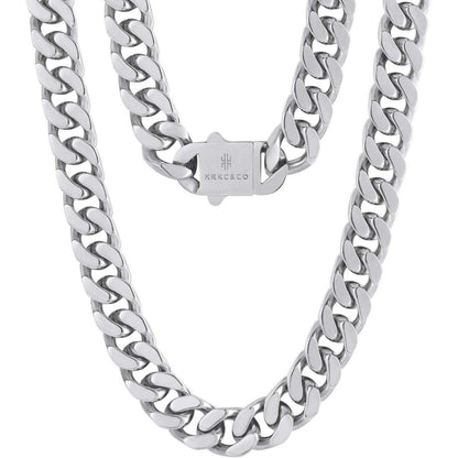 Panzerkette Herren 12mm 18K Gold Plattierte Cuban Link Chain