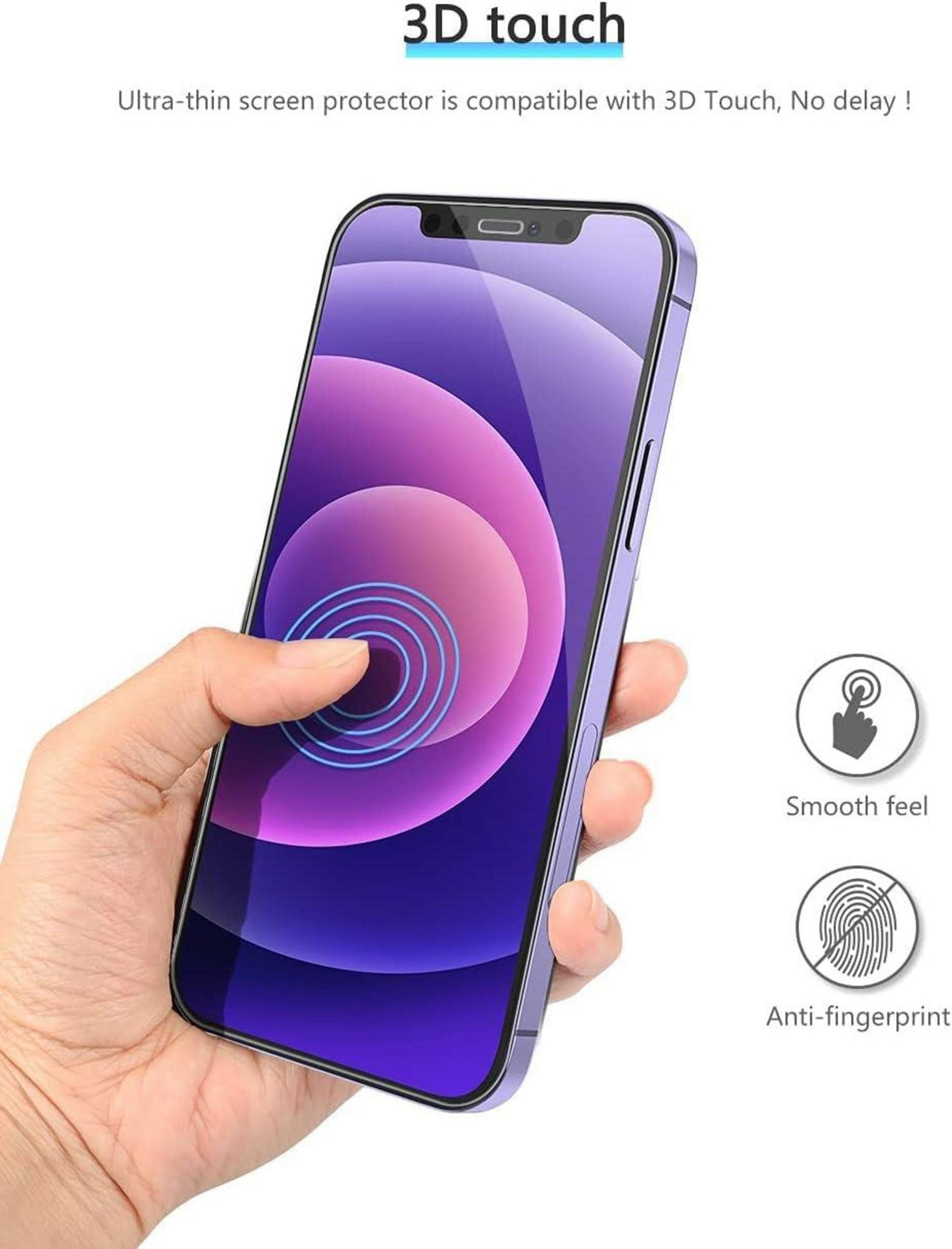 Schutzfolie für iPhone 12 Mini mit Rahmen-Installationshilfe, 5er